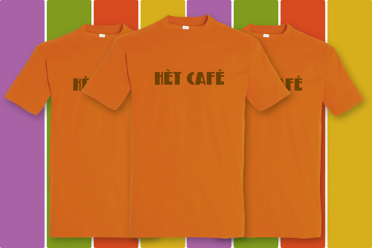 Hèt Café T-Shirt Oranje Zomer (heren)